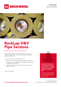 RockLap H&V Pipe Sections Datasheet