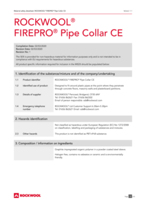 Pipe Collar CE MSDS 2020
