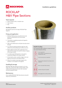 RockLap HV Pipe Sections - Installation Guide