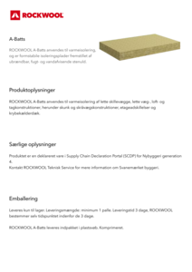 Produktdatablad, A-Batts