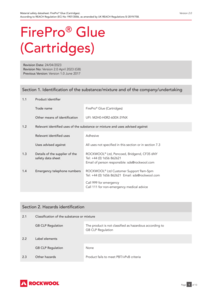 FirePro Glue (Cartridges) (GB) MSDS 2023
