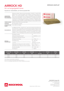 Airrock HD RWHU product datasheet