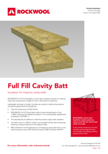 Full Fill Cavity Batt Datasheet