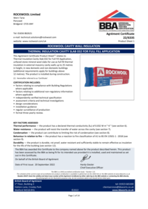 Thermal Insulation Cavity Slab 032 BBA Certificate