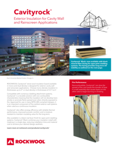 Cavityrock cavity wall and rainscreen insulation - data sheet