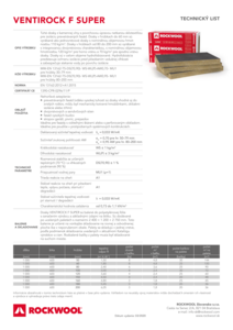Technický list SK VENTIROCK F SUPER
