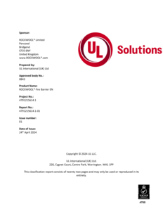 Fire Barrier EN UL 4791215614-1 - Classification Report