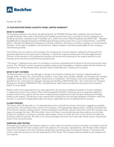 Rockfon 15 Year Mono Acoustic Panel Warranty