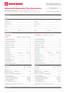 Befestigungsempfehlung Meisterdach