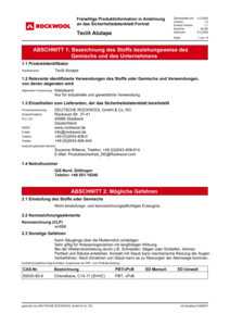 Produktsicherheitsinformation (SUIS) Teclit Alutape – Deutsch (Ausgabe Österreich)