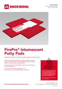 FirePro Intumescent Putty Pads Datasheet