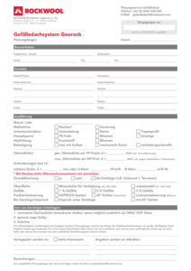 Planungsbogen Gefälledachsystem Georock