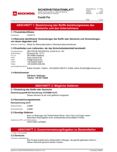 Sicherheitsdatenblätter (SDB) Conlit Fix – Deutsch (Ausgabe Österreich)