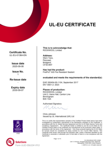 FirePro AIS - UL-EU-01364-EN Certificate