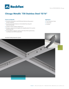 Chicago Metallic 730 Stainless Steel Grid Data Sheet
