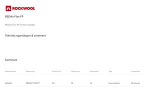 Produktdatablad, REDAir Flex FP