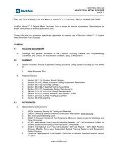 Rockfon Infinity D Drywall Perimeter Trim Specification