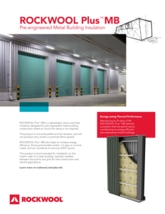 ROCKWOOL Plus MB batt insulation for metal buildings - Data sheet