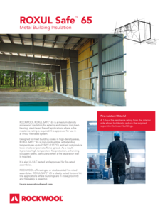 ROXUL Safe 65 metal building insulation - Data sheet