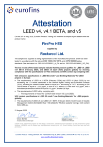 FirePro HES LEED VOC Attestation Certificate