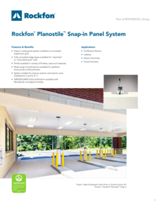 Rockfon Planostile Snap-In Panel System Data Sheet