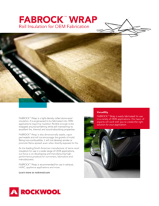 Fabrock Wrap - Roll insulation for OEM applications - Data sheet