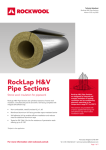 RockLap H&V Pipe Sections Datasheet