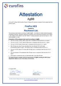 FirePro HES AgBB VOC Attestation Certificate