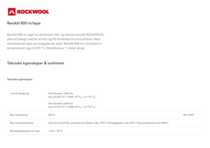 Produktdatablad - Rørskål 800 m tape