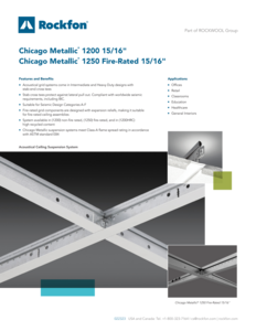 Chicago Metallic 1200/1250 Seismic 15/16" Data Sheet