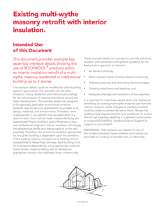 Construction Details - Existing Multi Wythe Masonry Retrofit with Interior Insulation