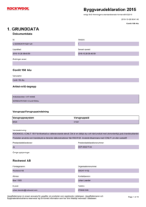 Byggvarudeklaration Conlit 150 alu