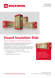 Sound Insulation Slab Datasheet