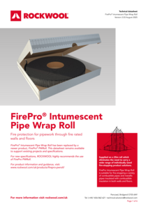 FirePro Intumescent Pipe Wrap Roll Datasheet