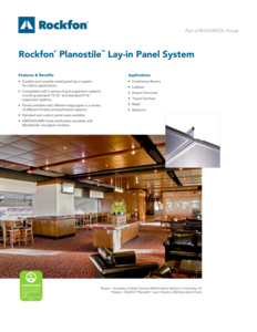 Rockfon Planostile Lay-In Panel System Data Sheet
