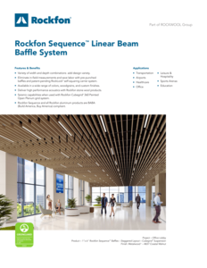 Rockfon Sequence Linear Beam Baffle Data Sheet
