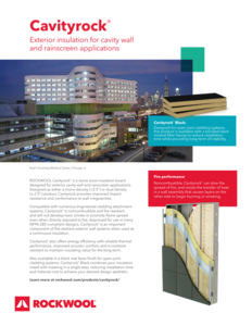 Cavityrock cavity wall and rainscreen insulation - data sheet