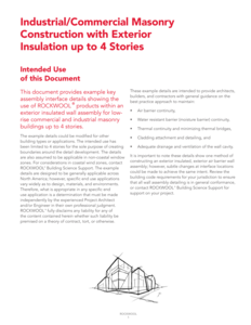 Construction Details - Industrial Commercial Masonry Construction with Exterior Insulation up to 4 stories