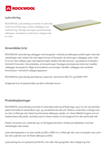 Produktdatablad, Lydunderlag