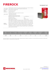 Technický list CZ FIREROCK