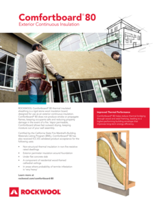 Comfortboard 80 continuous insulation - Data sheet