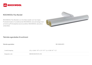Produktdatablad, ROCKWOOL Flex Rørskål Universal Rørskål