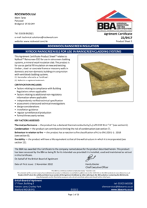 Nyrock Rainscreen 032 BBA Certification