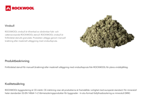 Produktdatablad, ROCKWOOL vindsull