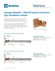 Chicago Metallic 1496.00 Seismic Perimeter Clip Installation Details