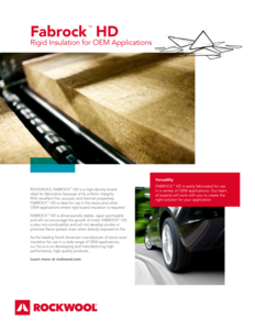Fabrock HD - Rigid insulation for OEM applications - Data sheet