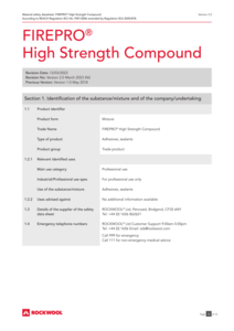 FirePro High Strength Compound (NI) MSDS 2023