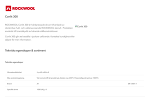 Produktdatablad, Conlit 300