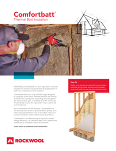 Comfortbatt thermal insulation - Data sheet - Canada