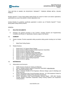 Rockfon Spanair Torsion Spring Panel System Specification